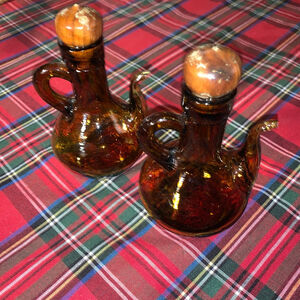 Unbranded Serveware Brown Glass Oil Vinegar Cruet Set One Size